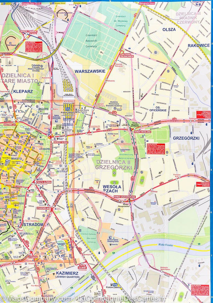 Plan détaillé - Cracovie (Pologne) | ITM carte pliée ITM 