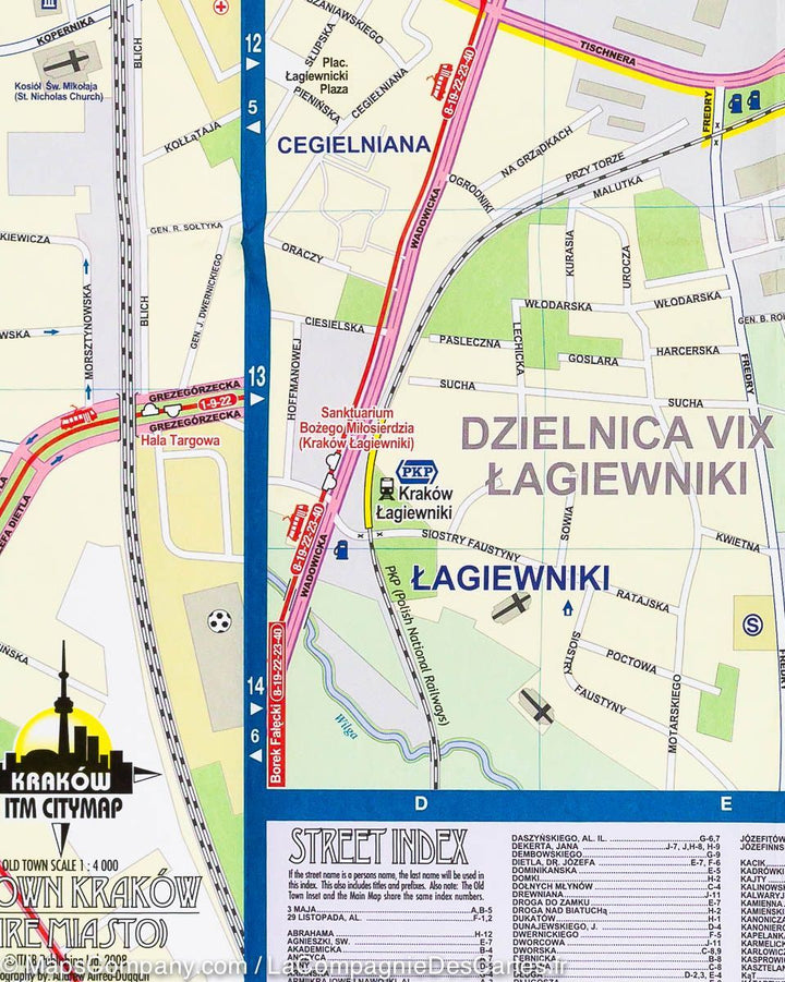 Plan détaillé - Cracovie (Pologne) | ITM carte pliée ITM 