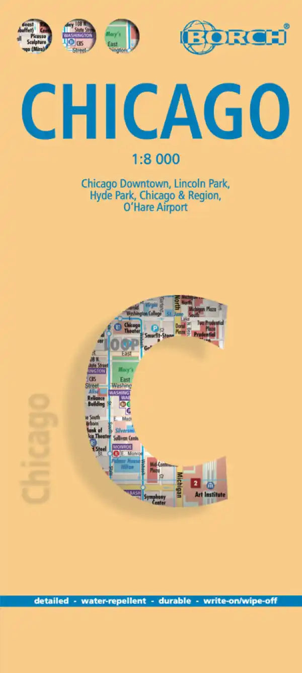 Plan plastifié - Chicago | Borch Map carte pliée Borch Map 