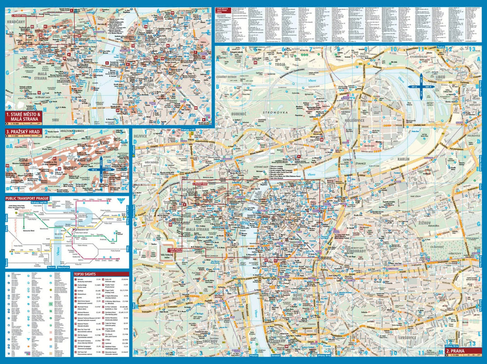 Plan plastifié - Prague | Borch Map carte pliée Borch Map 