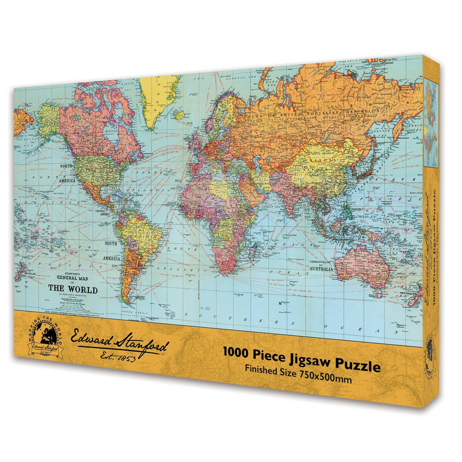 Puzzle du monde (1 000 pièces), en anglais - Design "Edward Stanford" | Robert Frederick puzzle Robert Frederick 