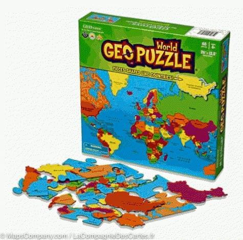 Puzzle géographique - Le monde (68 pièces) pour enfants 4 ans et + | Geotoys puzzle Geotoys 