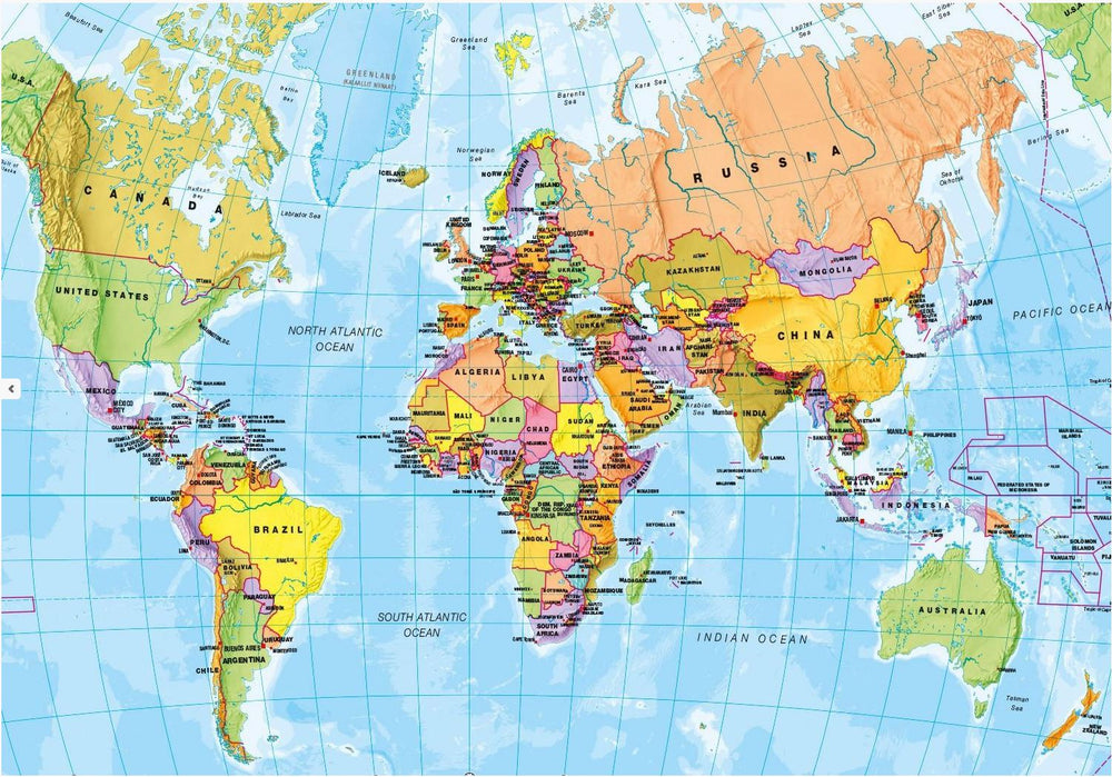 Puzzle magnétique du monde (en anglais) - 100 pièces | Maps International puzzle Maps International 