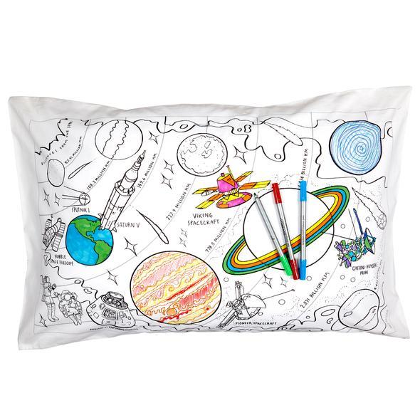Taie d'oreiller coloriable - L'espace | Eat Sleep Doodle accessoire Eat Sleep Doodle 