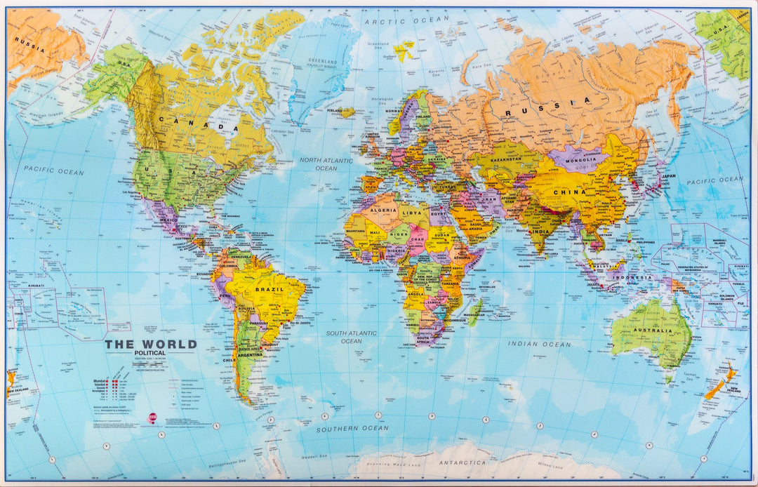 Tapis de souris / sous-mains (en anglais) - planisphère - 63 x 42 cm | Maps International carte murale petit tube Maps International 