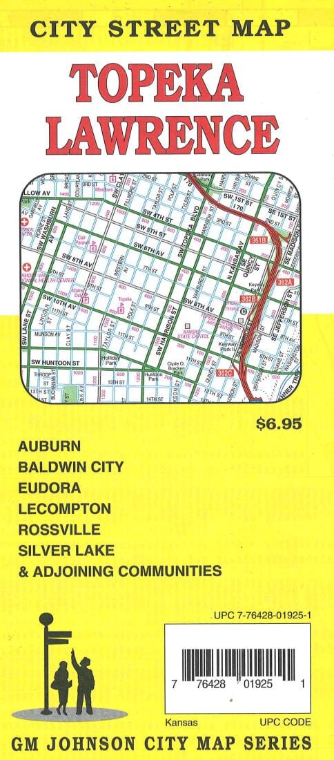 Topeka : Lawrence : city street map | GM Johnson carte pliée 