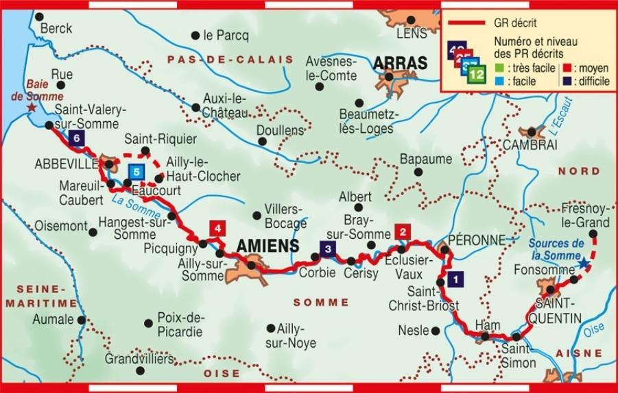 Topoguide de randonnée - Au fil de la Somme GR 600 | FFR guide de randonnée FFR - Fédération Française de Randonnée 