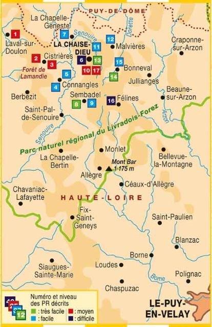 Topoguide de randonnée - Le Vélay à pied, autour de la Chaise-Dieu | FFR guide de randonnée FFR - Fédération Française de Randonnée 
