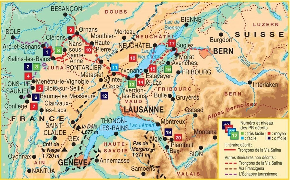 Topoguide de randonnée - Terra Salina à pied (Franche-Comté, Suisse) | FFR guide de randonnée FFR - Fédération Française de Randonnée 