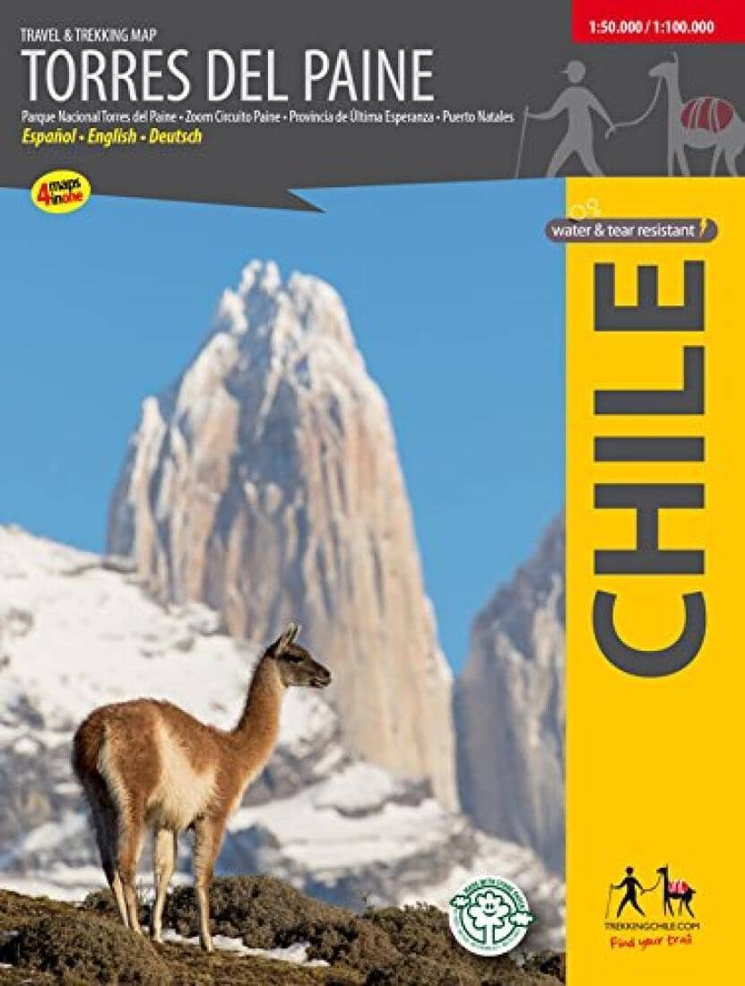 Torres del Paine - Travel & Trekking Map | Trekking Chile Hiking Map 