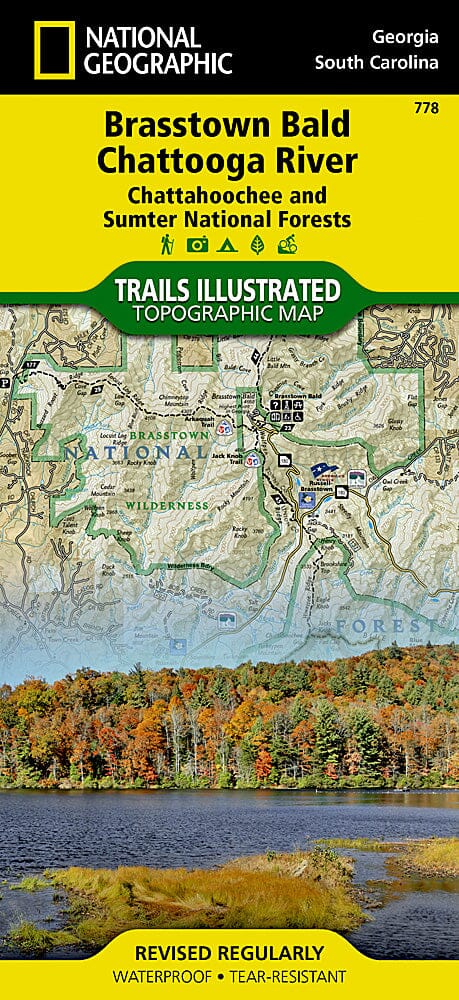 Trails Map of Brasstown Bald & Chattooga River (Chattahoochee & Sumter National Forest, South Carolina, Georgia), # 778 | National Geographic carte pliée National Geographic 
