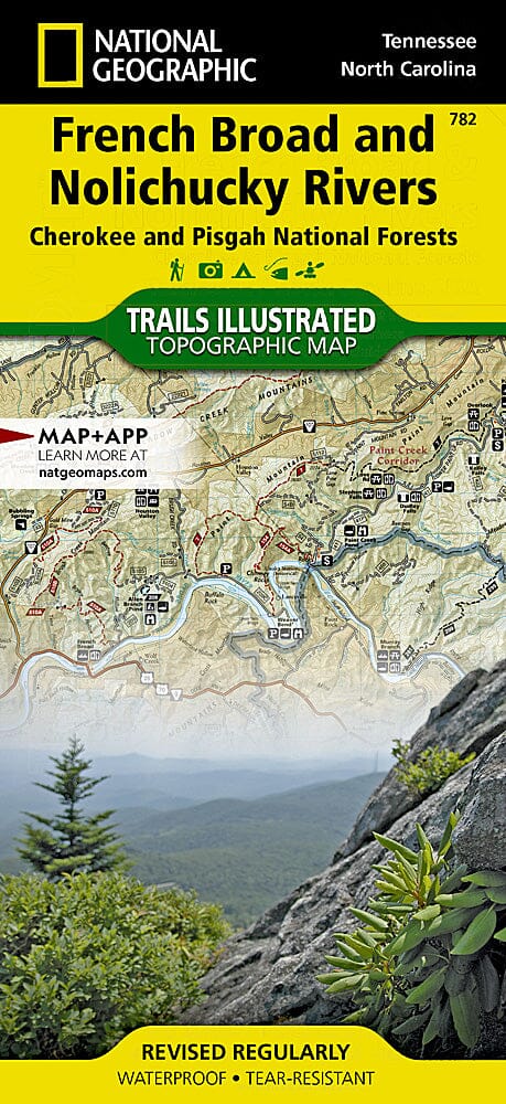 Trails Map of French Broad & Nolichucky Rivers, Cherokee & Nantahanla National Forests (Tennessee, North Carolina), # 782 | National Geographic carte pliée National Geographic 