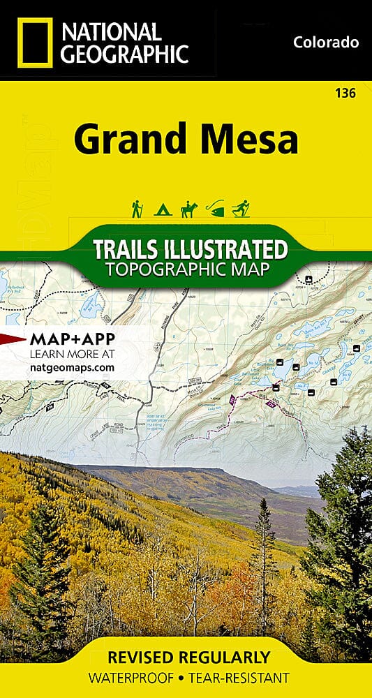 Trails Map of Grand Mesa (Colorado), # 136 | National Geographic carte pliée National Geographic 