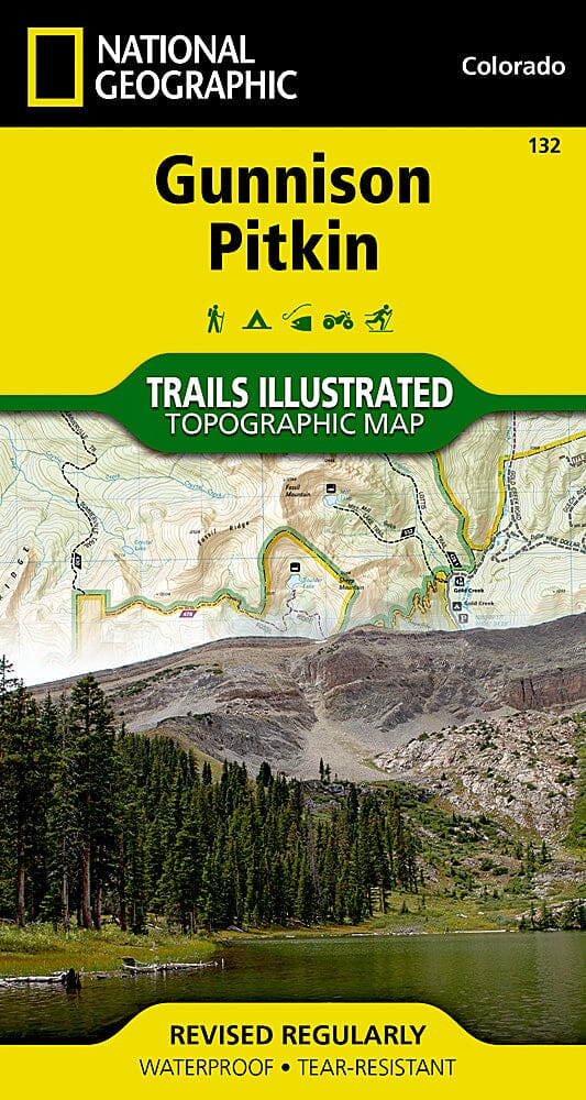 Trails Map of Gunnison / Pitkin (Colorado), # 132 | National Geographic carte pliée National Geographic 
