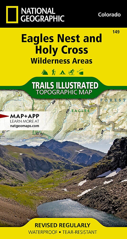 Trails Map of Holy Cross and Eagles Nest Wilderness (Colorado), # 149 | National Geographic carte pliée National Geographic 
