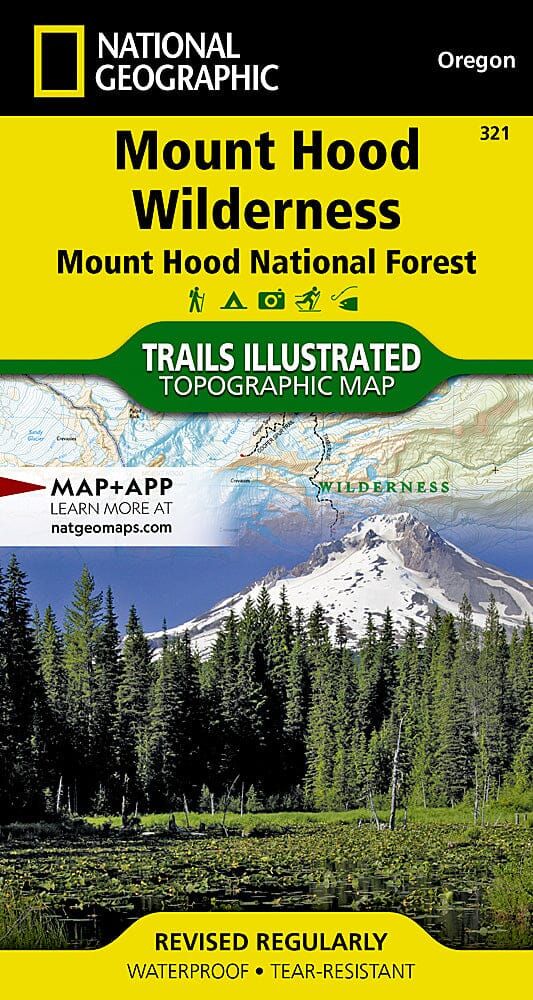 Trails Map of Mount Hood Wilderness, Mount Hood National Forest (Oregon), # 321 | National Geographic carte pliée National Geographic 
