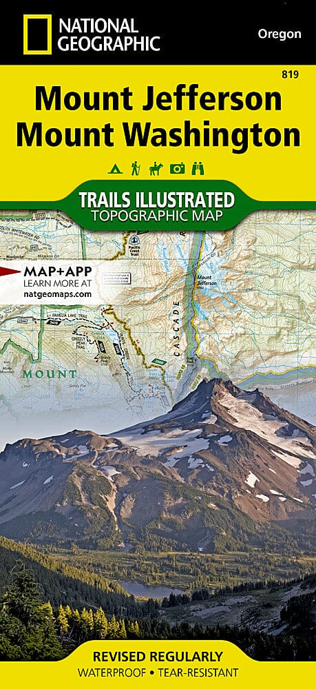 Trails Map of Mt. Jefferson & Mt. Washington Wilderness (Oregon), # 819 | National Geographic carte pliée National Geographic 