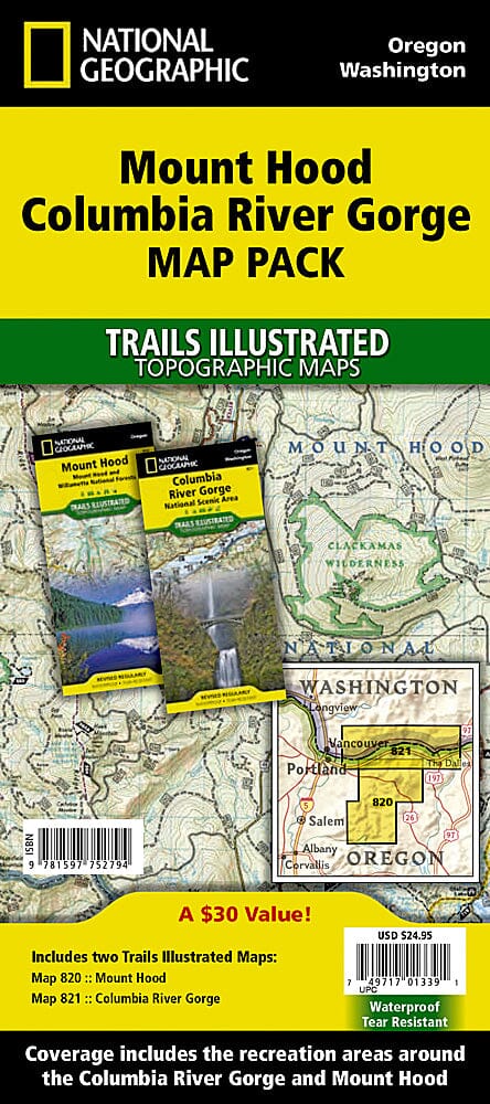 Trails Maps of Mt. Hood, # 820, 821 (Pack Bundle) | National Geographic carte pliée National Geographic 