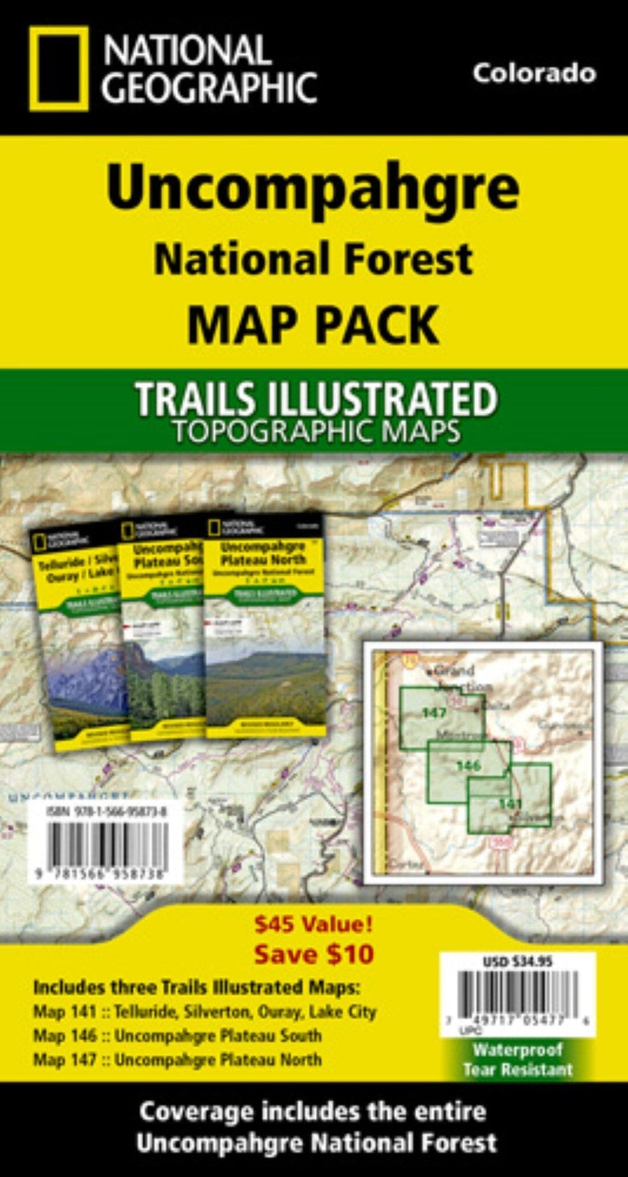 Uncompahgre National Forest [Map Pack Bundle] | National Geographic carte pliée 